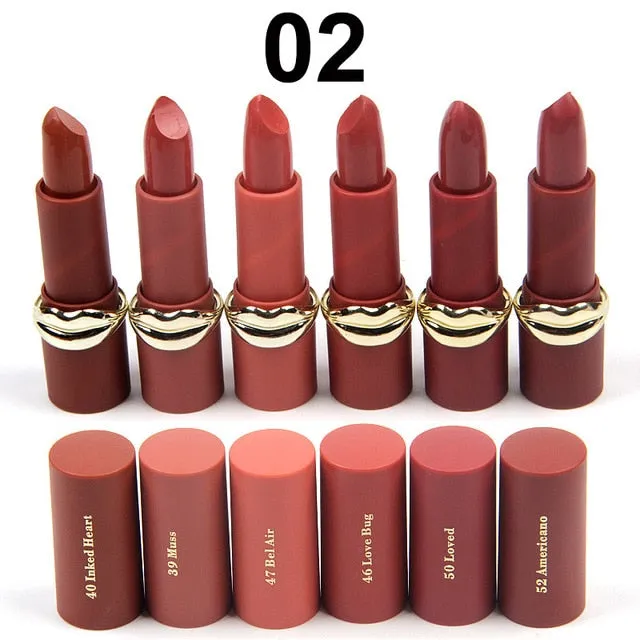 6 Lipsticks per set Waterproof Long Lasting Matte Lipsticks