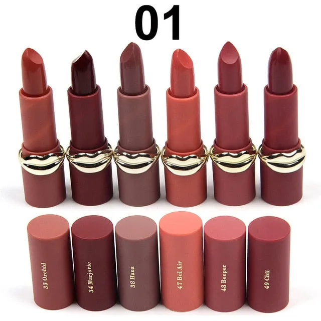 6 Lipsticks per set Waterproof Long Lasting Matte Lipsticks