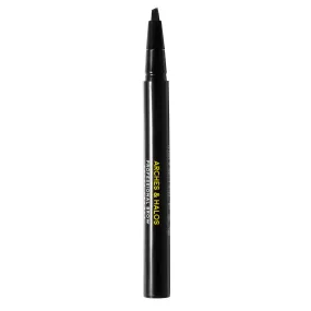 Arches & Halos Angled Bristle Tip Waterproof Brow Pen - Water Based And Smudge Proof - Fills In Sparse Eyebrows And Gives Fuller Effect - Covers Scars Or Overplucked Brows - Dark Brown - 0.051 Oz