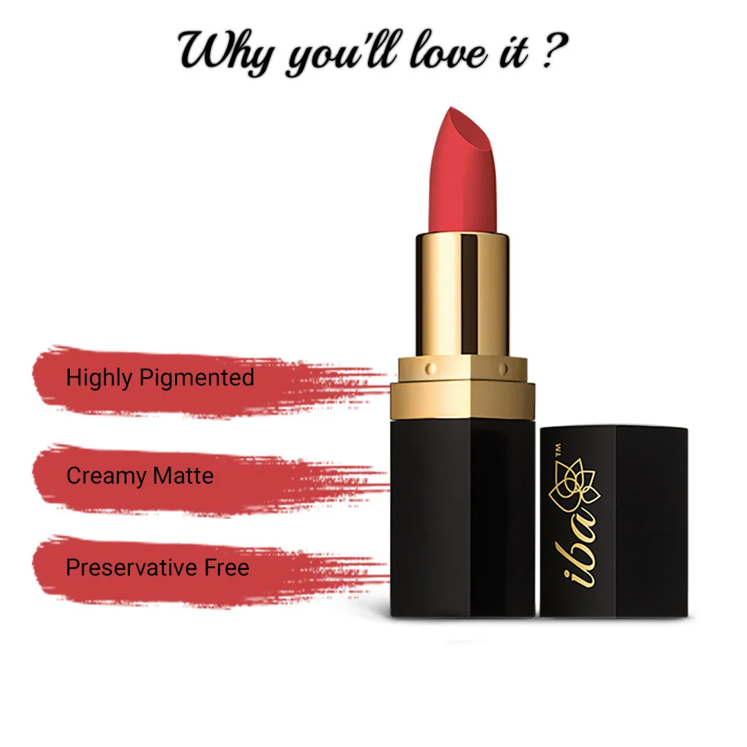 Iba Pure Lips Long Stay Matte Lipstick-M05-Orange Flash