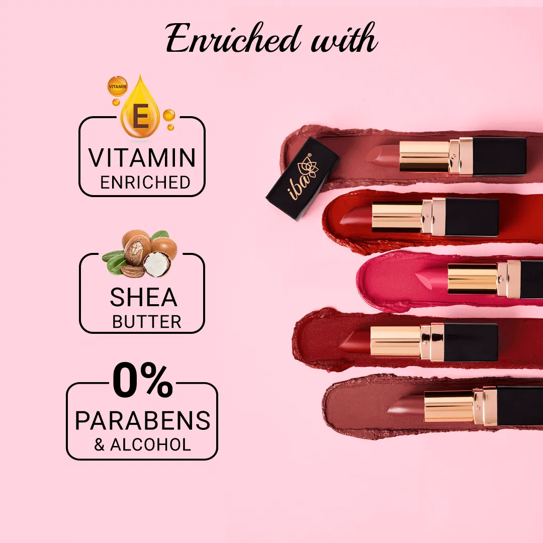 Iba Pure Lips Long Stay Matte Lipstick-M05-Orange Flash