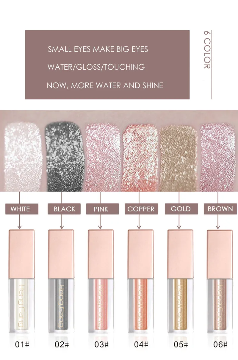 Liquid Waterproof Diamond Glitter Eyeshadow Makeup  White Copper Colors