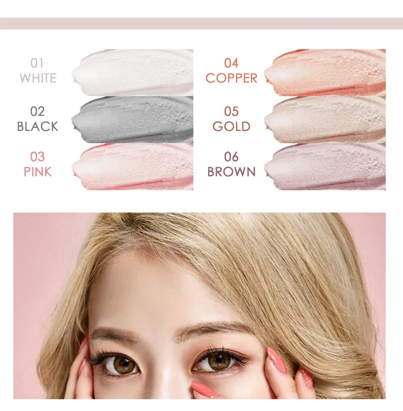 Liquid Waterproof Diamond Glitter Eyeshadow Makeup  White Copper Colors