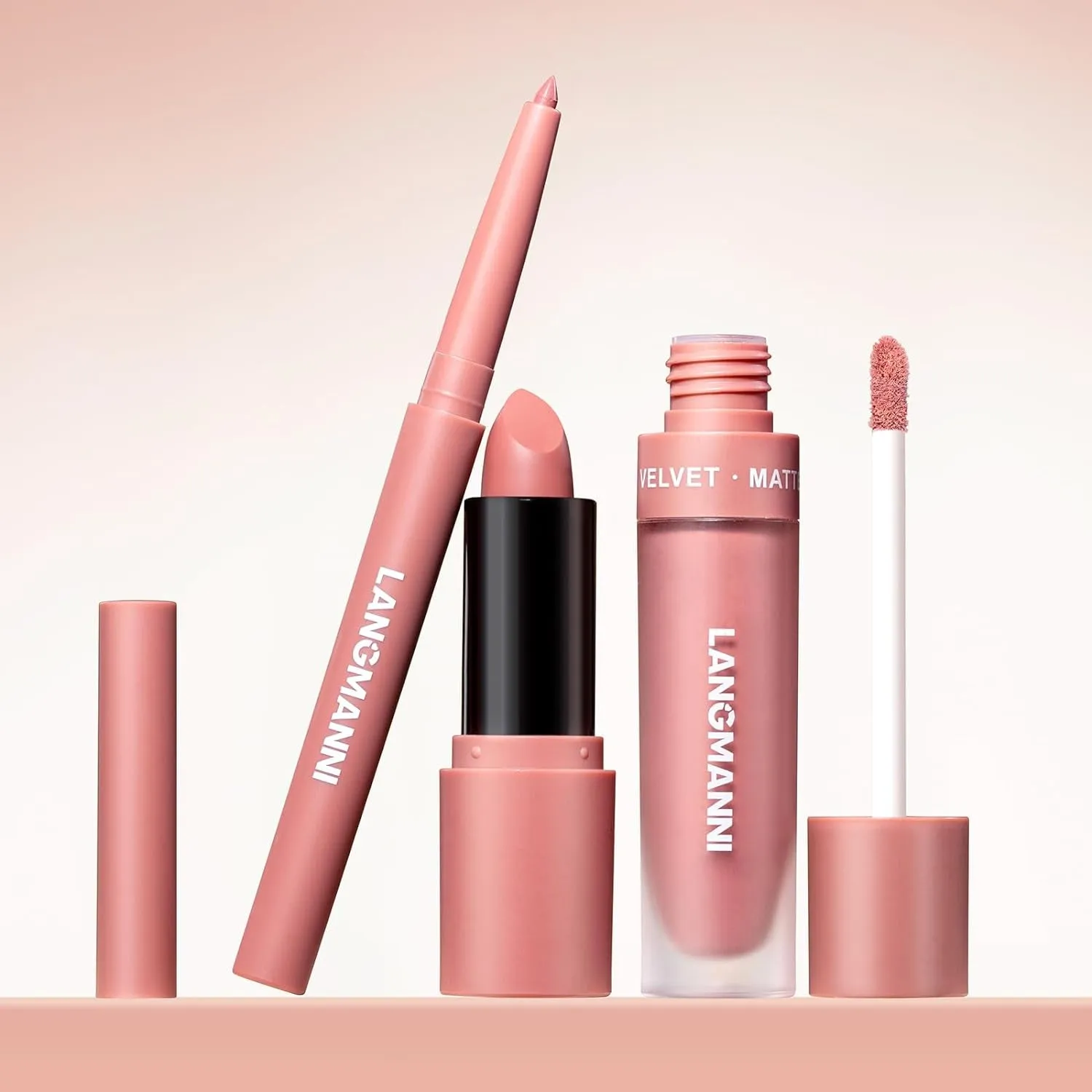 Matte Velvet Lipstick & Liner Set: 9-Piece Waterproof Lip Makeup Gift Collection