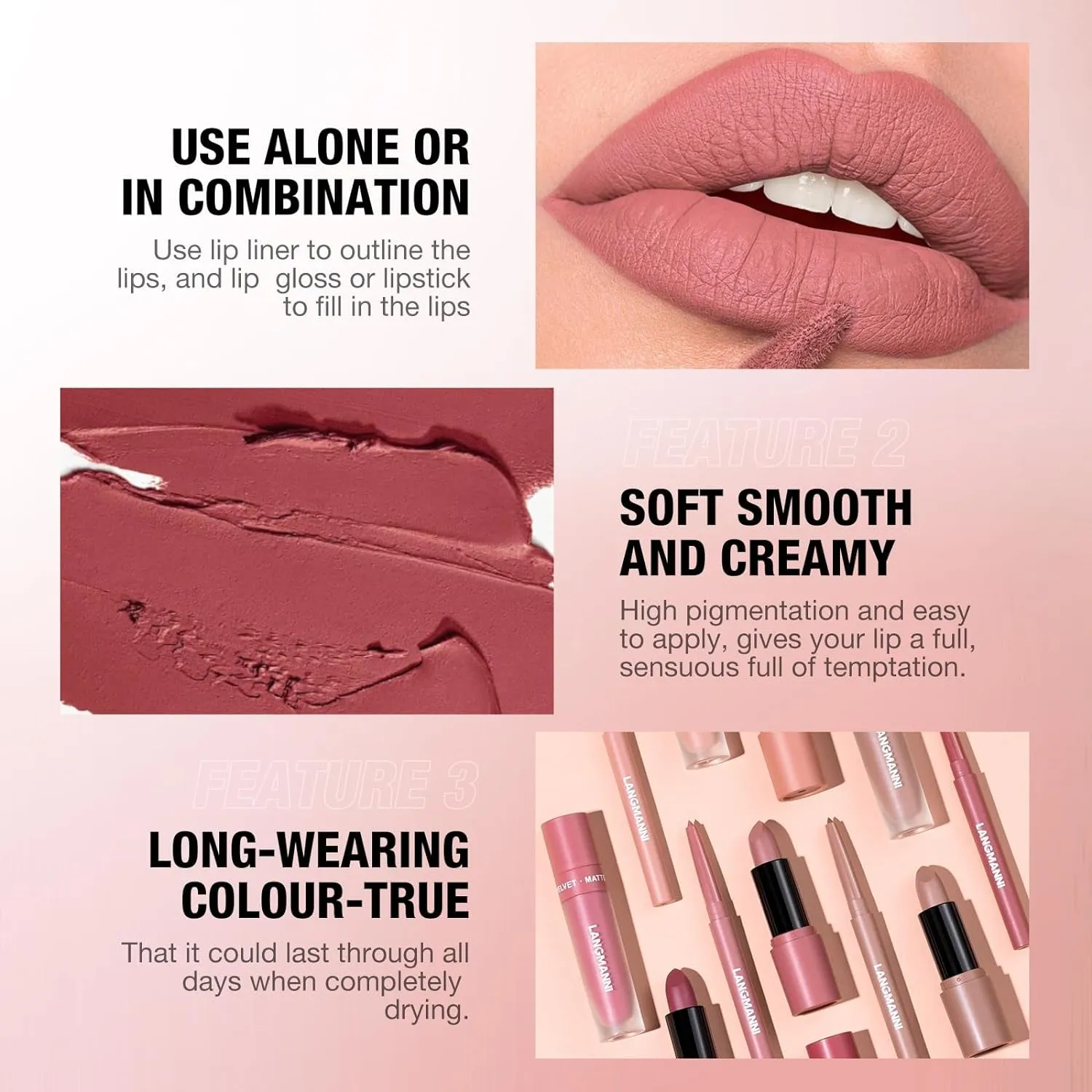 Matte Velvet Lipstick & Liner Set: 9-Piece Waterproof Lip Makeup Gift Collection