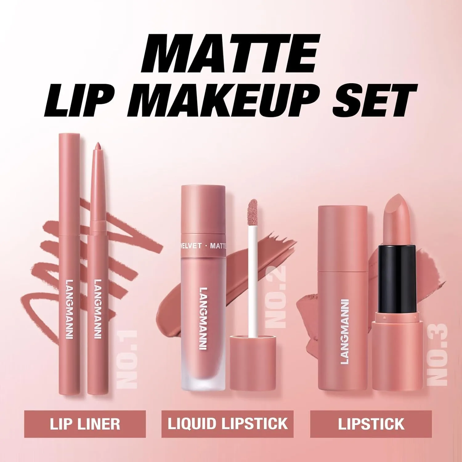 Matte Velvet Lipstick & Liner Set: 9-Piece Waterproof Lip Makeup Gift Collection