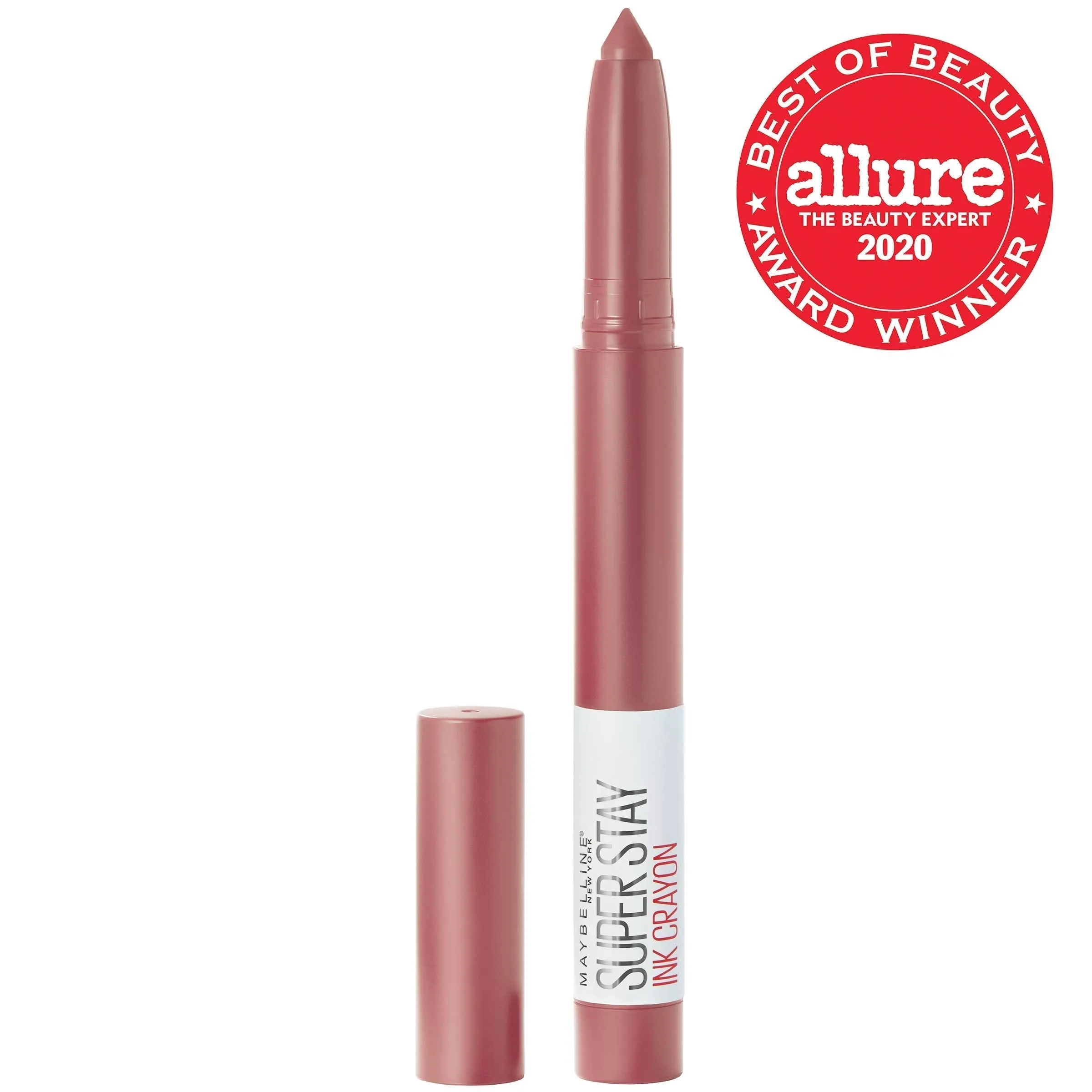 Maybelline Super Stay Ink Crayon Lipstick, Precision Tip Matte Lip Crayon with Built-in Sharpener, Longwear Up To 8Hrs, Lead The Way, Pink Beige, 0.04 oz