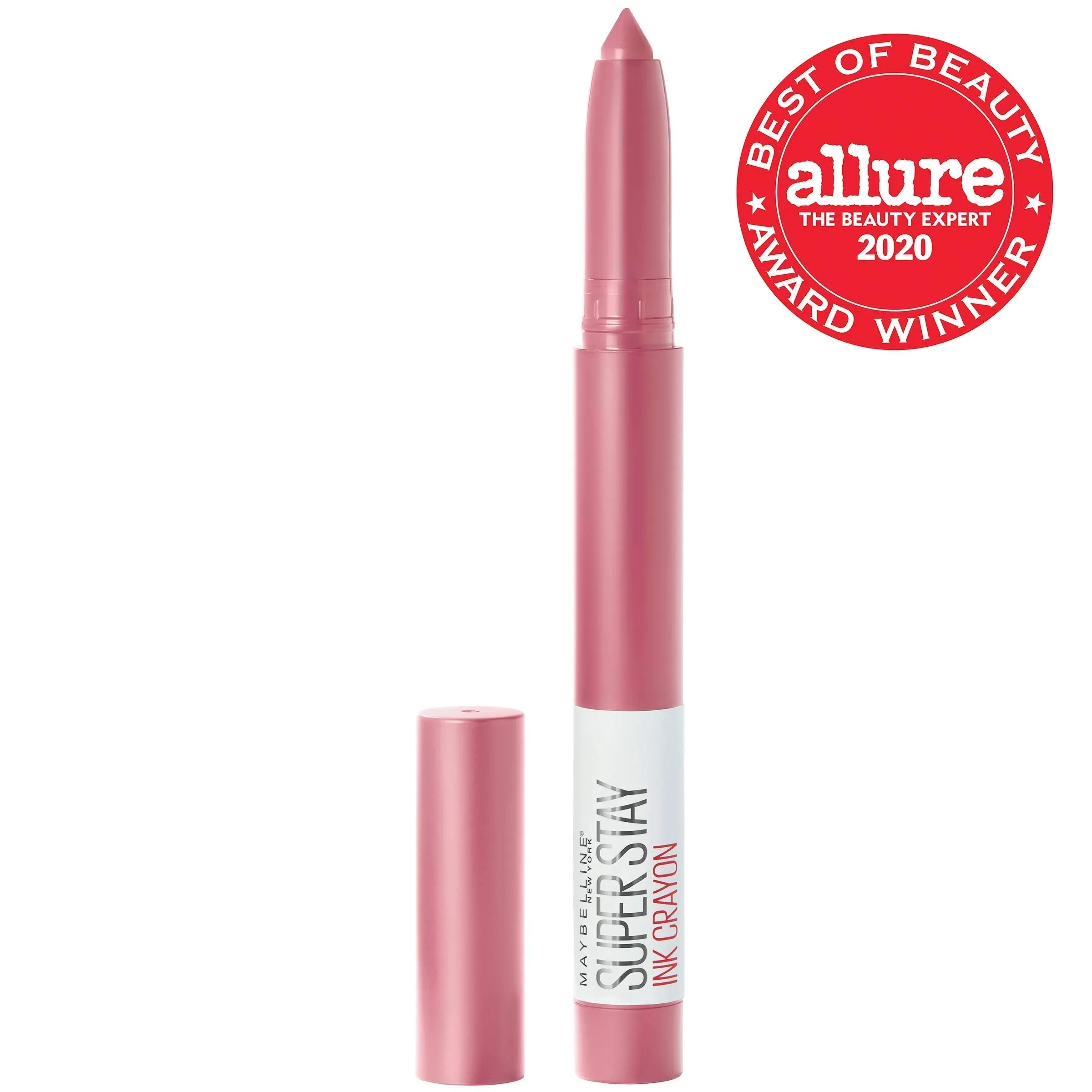 Maybelline Super Stay Ink Crayon Lipstick, Precision Tip Matte Lip Crayon with Built-in Sharpener, Longwear Up To 8Hrs, Seek Adventure, Warm Pink, 0.04 oz