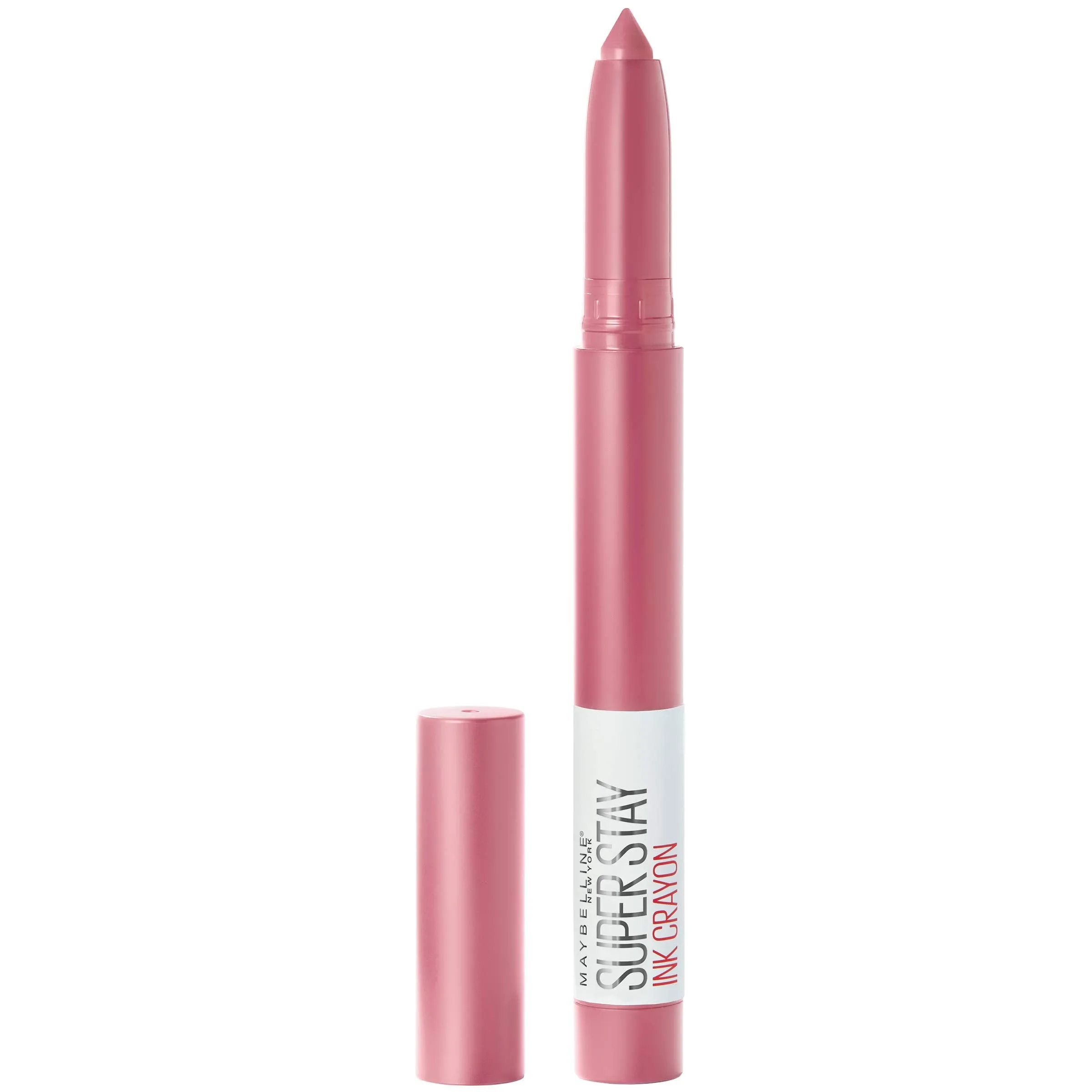 Maybelline Super Stay Ink Crayon Lipstick, Precision Tip Matte Lip Crayon with Built-in Sharpener, Longwear Up To 8Hrs, Seek Adventure, Warm Pink, 0.04 oz