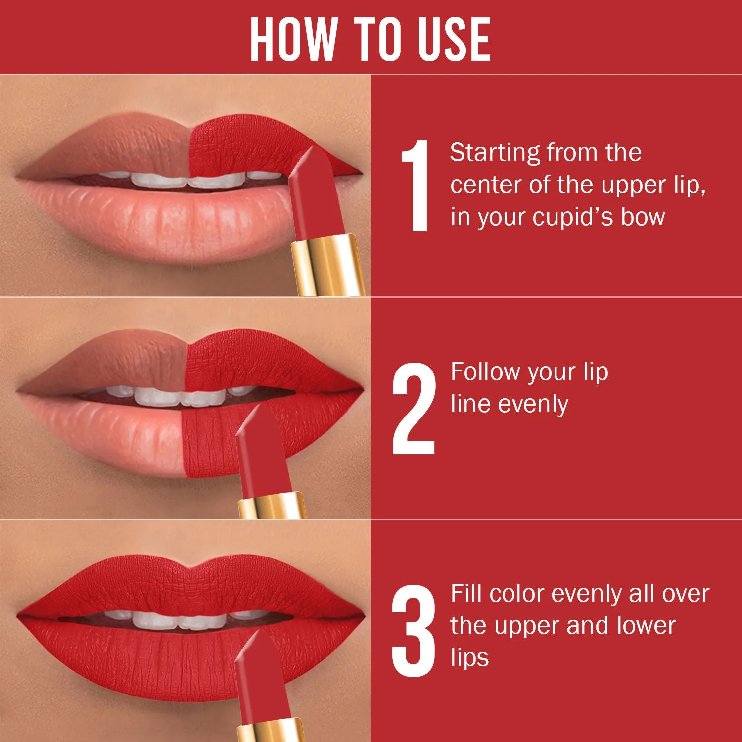 NY Bae Argan Oil Infused Matte Lipstick Runway Range - On Fleek 15 (4.5 g) | Red | Rich Colour | Full Coverage | Long lasting | Cruelty Free
