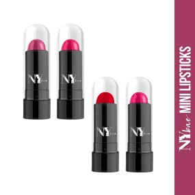 NY Bae Argan Oil Infused Mini Lipstick, Runway, For Dark Skin - Classy Catwalk, Set of 4 Mini Lipsticks, Kit 1 (1.4 g X 4)