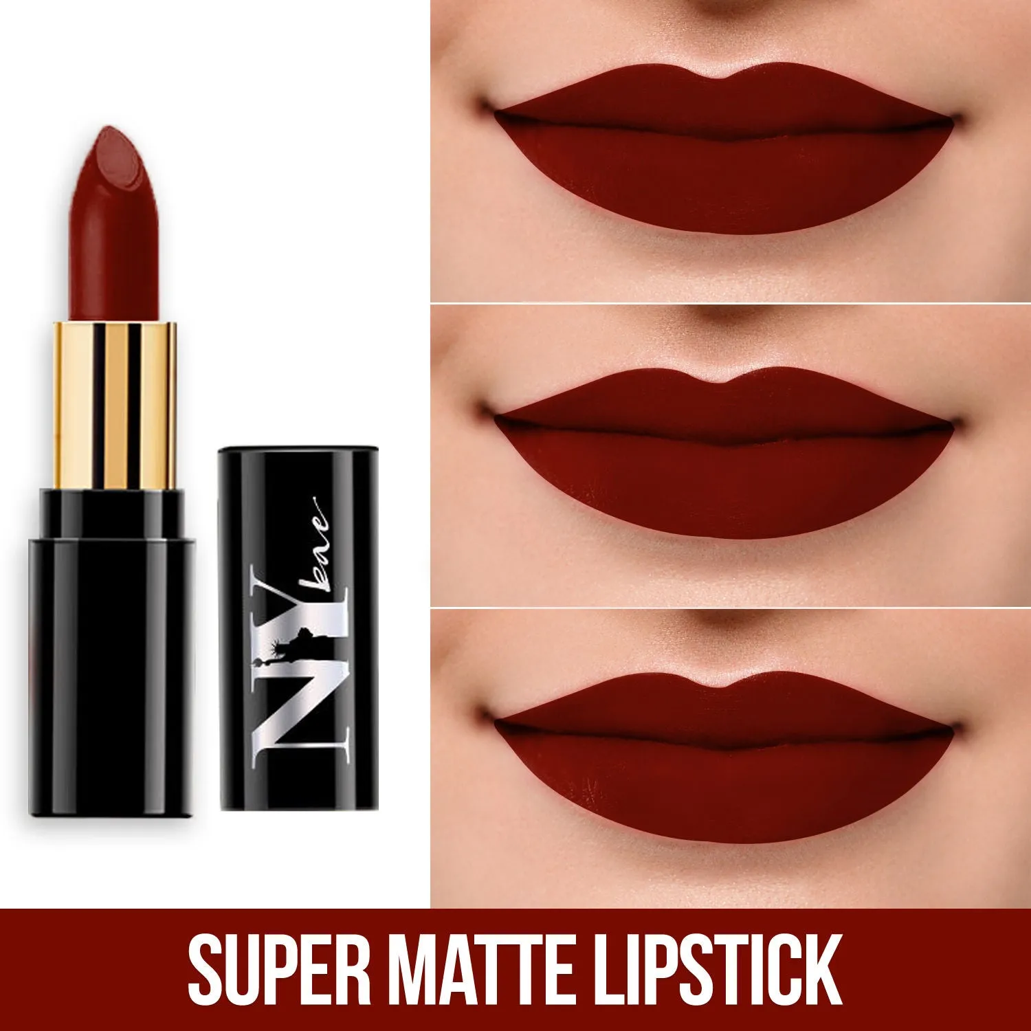 NY Bae Super Matte Lipstick - Feral Fabiana 24 (4.2 g) | Maroon | Loaded With Vitamin E | Rich Colour | Long lasting | Smudgeproof | Vegan