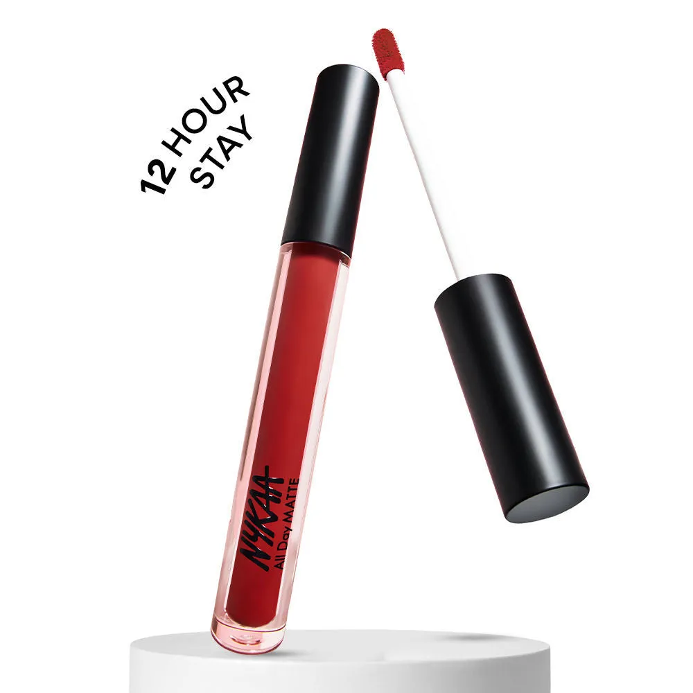 Nykaa All Day Matte Waterproof, Transfer Proof, 12H Liquid Lipstick 2.1ml