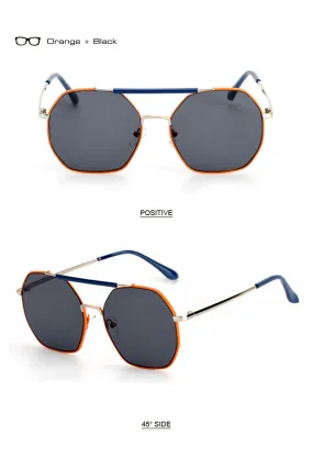 Oversized Square Metal Sunglasses