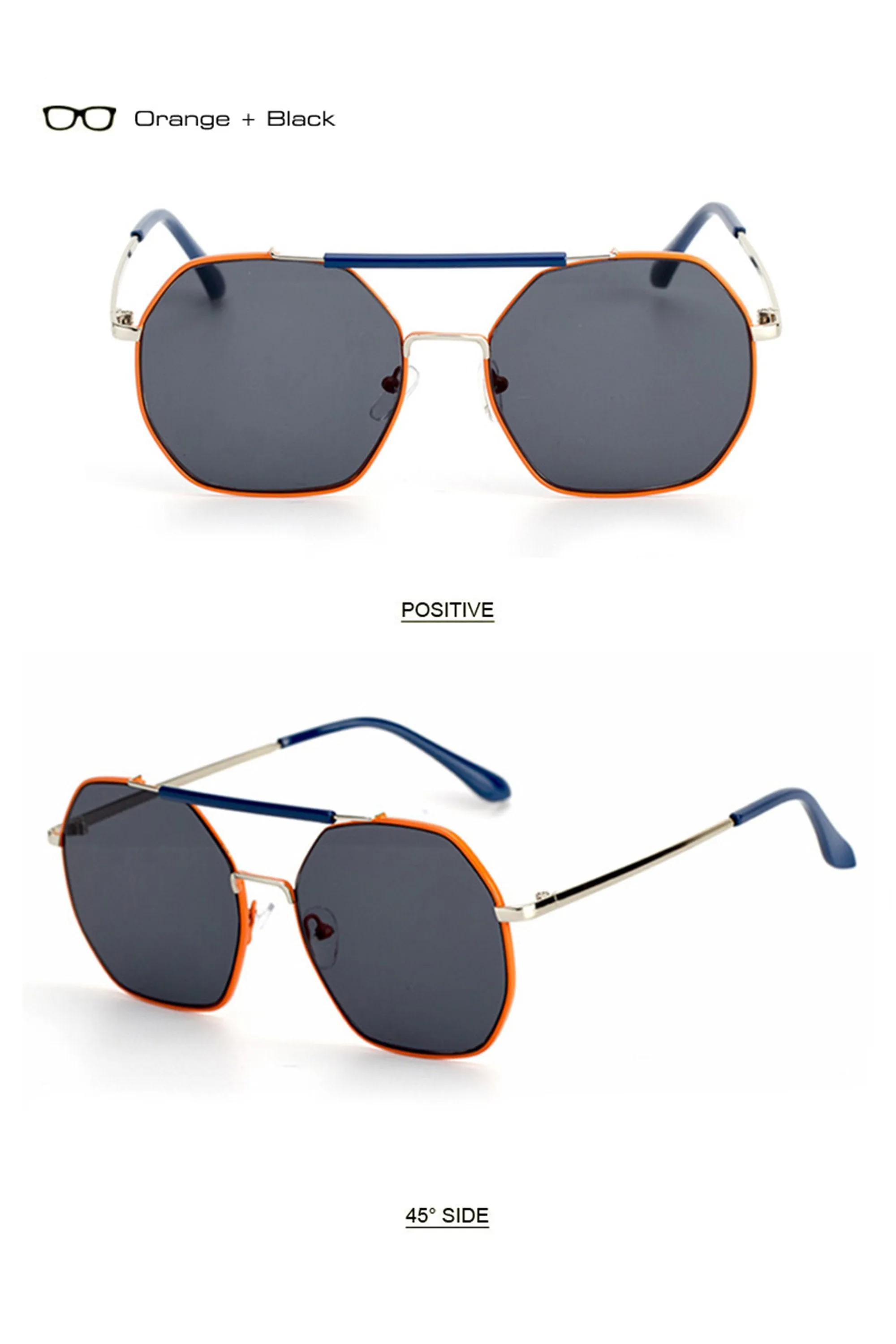 Oversized Square Metal Sunglasses