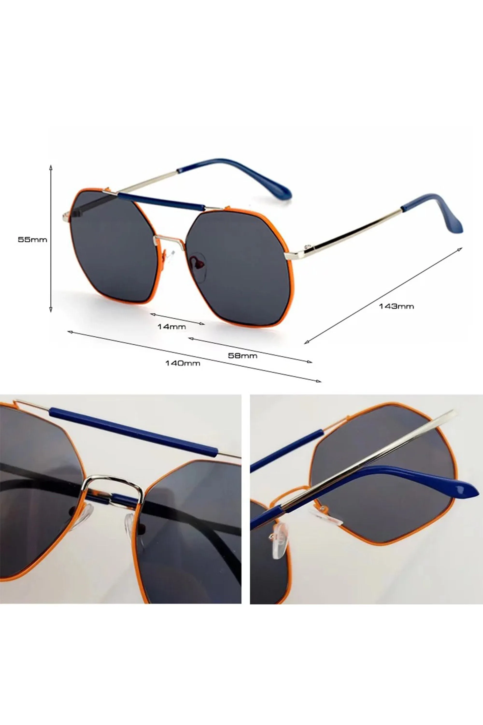 Oversized Square Metal Sunglasses