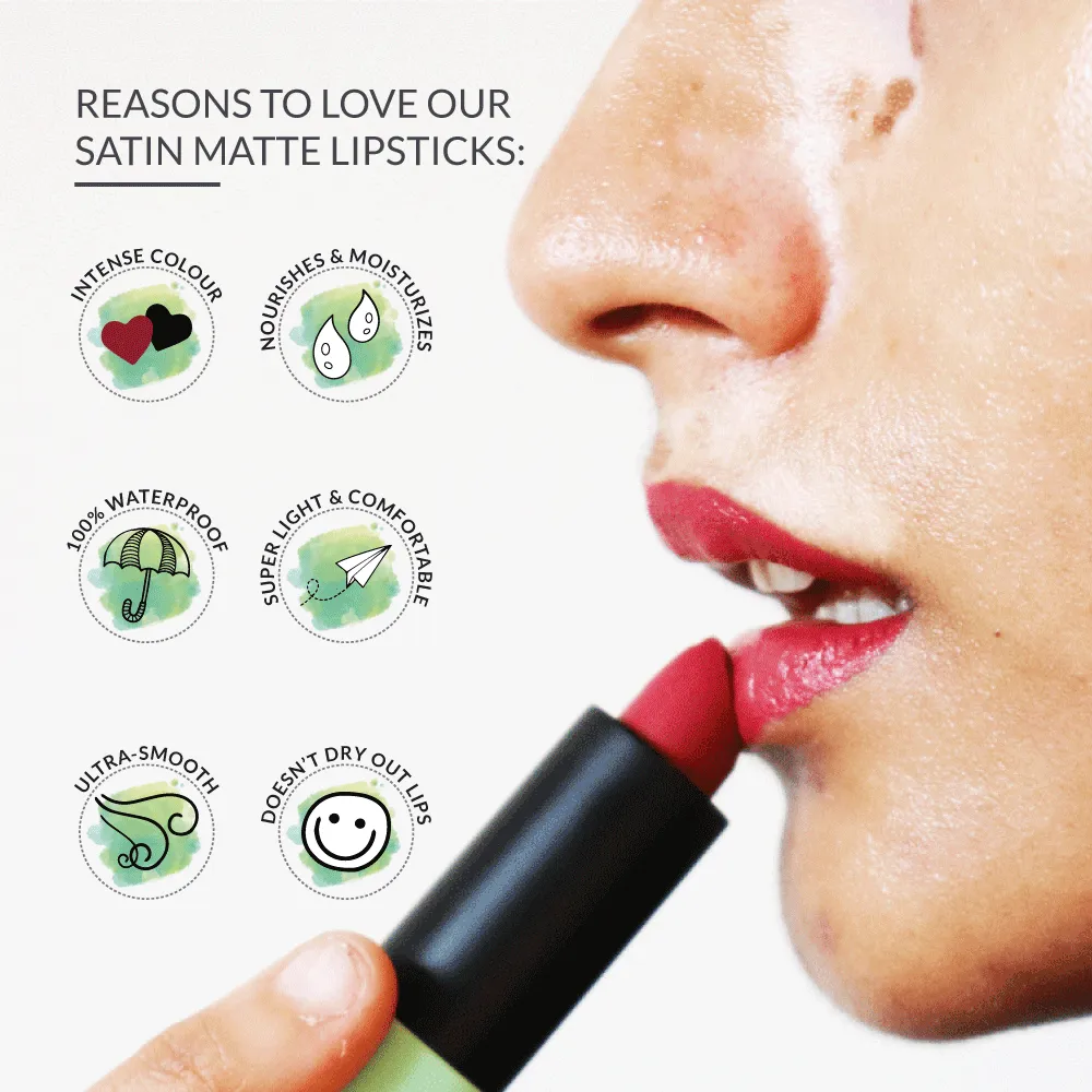 Satin Matte Lipstick Plum Striker 07 | Ultra LIGHT & COMFORTABLE | ENRICHED WITH PLANT OILS