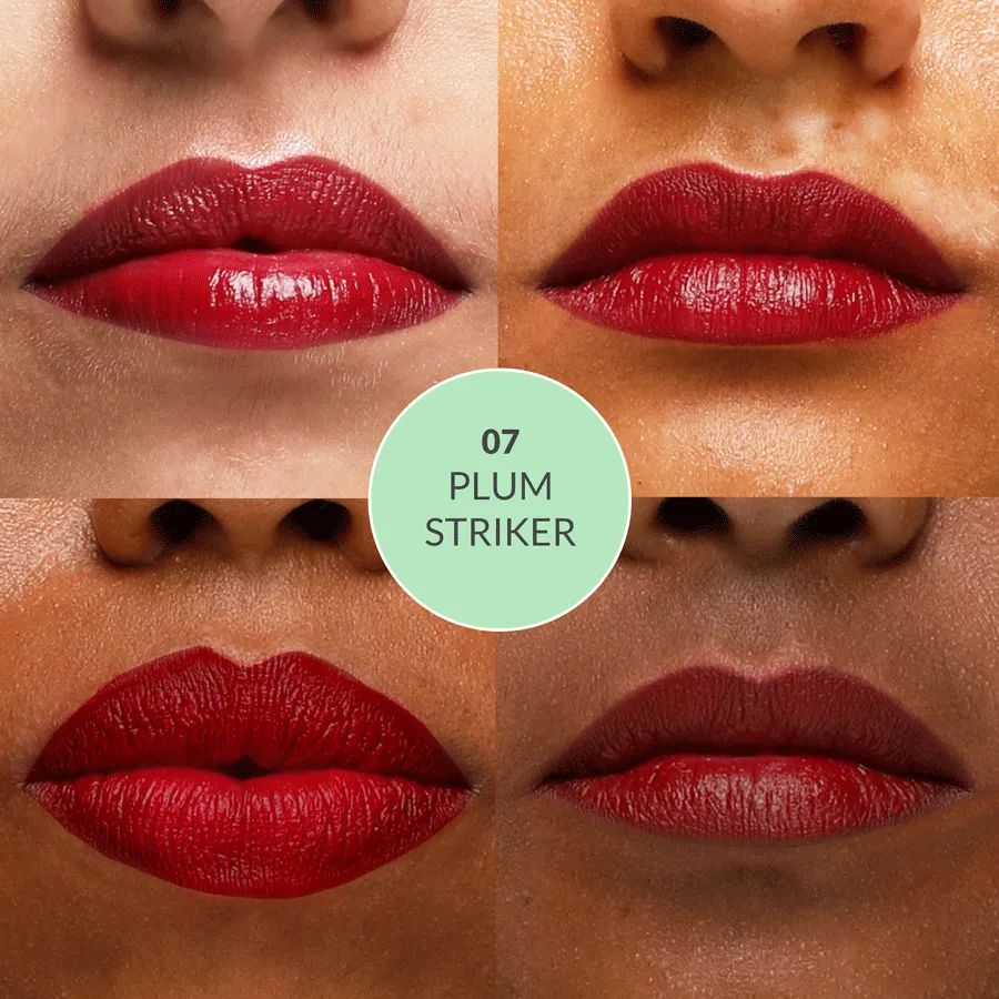 Satin Matte Lipstick Plum Striker 07 | Ultra LIGHT & COMFORTABLE | ENRICHED WITH PLANT OILS
