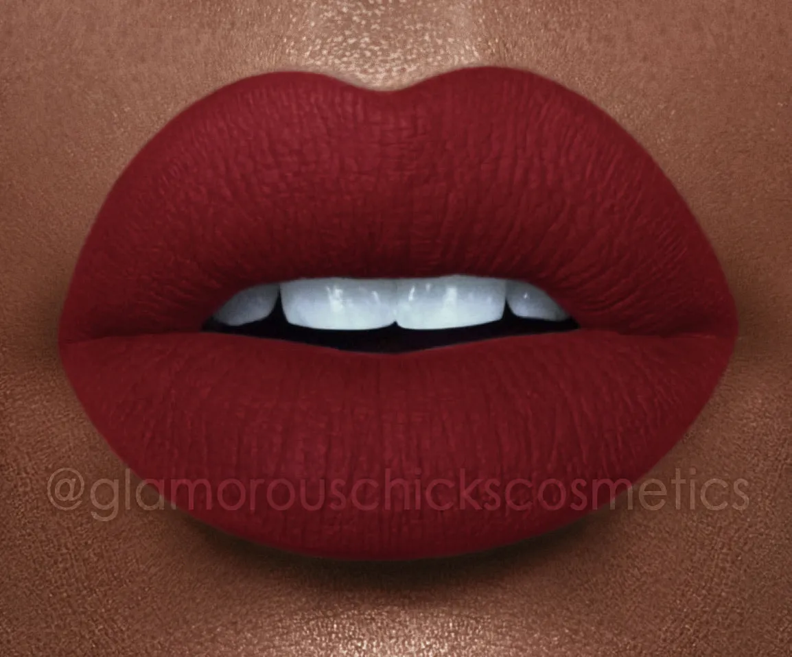 Vamp - Waterproof, smudge proof,  transfer proof,  and 24 hour stay DARK RED  Matte Liquid lipstick